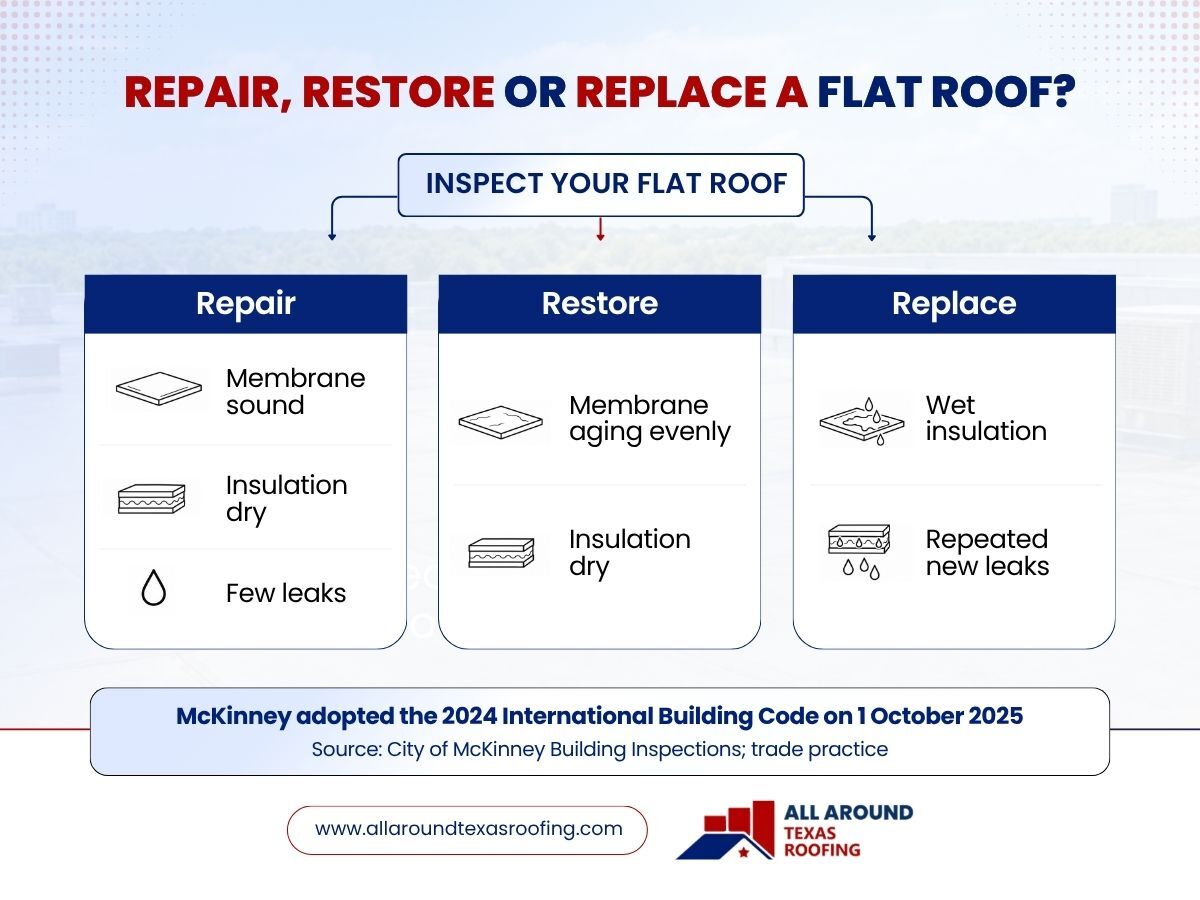 When to repair, restore, or replace a flat roof